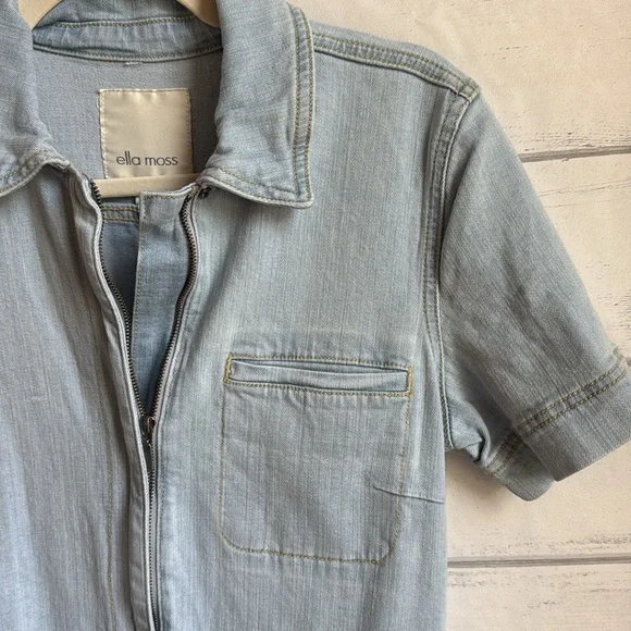Ella Moss light denim wide leg jumpsuit